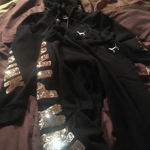 Pink sequence rose gold pink lettering